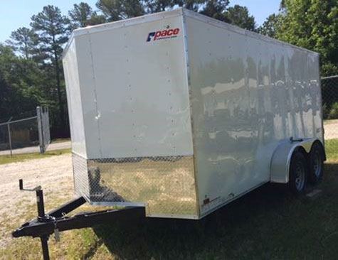 trailers pull behind utility closed open trailer enclosed pace variety sizes wide
